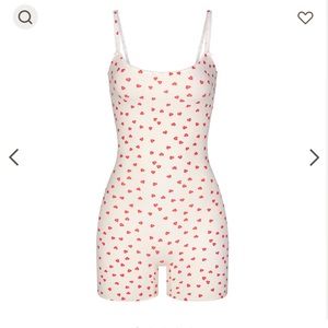 Skims V-Day Heart Print Romper Size Medium